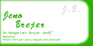 jeno brejer business card